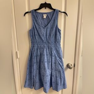 Nicole Miller Blue Eyelet Dress